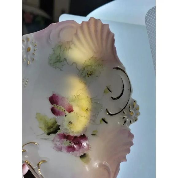 Vintage Fine China Hand Painted Floral Candy Dish Set - Picture 13 of 13